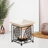 Maxbell Metal Essential Oil Burner Fragrance Aroma Burner for Living Room Office black