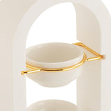 Maxbell Tealight Candle Holder Decorative Essential Oil Burner for Hotel Wedding SPA White and Golden