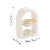 Maxbell Tealight Candle Holder Decorative Essential Oil Burner for Hotel Wedding SPA White and Golden