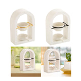 Maxbell Tealight Candle Holder Decorative Essential Oil Burner for Hotel Wedding SPA White and Golden