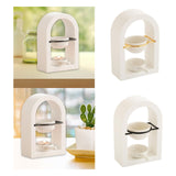 Maxbell Tealight Candle Holder Decorative Essential Oil Burner for Hotel Wedding SPA White and Golden