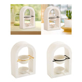 Maxbell Tealight Candle Holder Decorative Essential Oil Burner for Hotel Wedding SPA White and Golden