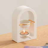 Maxbell Tealight Candle Holder Decorative Essential Oil Burner for Hotel Wedding SPA White and Golden
