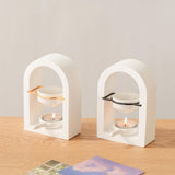 Maxbell Tealight Candle Holder Decorative Essential Oil Burner for Hotel Wedding SPA White and Golden