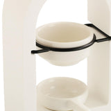 Maxbell Tealight Candle Holder Decorative Essential Oil Burner for Hotel Wedding SPA White and Black