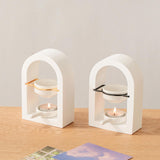 Maxbell Tealight Candle Holder Decorative Essential Oil Burner for Hotel Wedding SPA White and Black