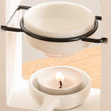 Maxbell Tealight Candle Holder Decorative Essential Oil Burner for Hotel Wedding SPA White and Black