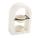 Maxbell Tealight Candle Holder Decorative Essential Oil Burner for Hotel Wedding SPA White and Black