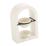 Maxbell Tealight Candle Holder Decorative Essential Oil Burner for Hotel Wedding SPA White and Black