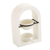 Maxbell Tealight Candle Holder Decorative Essential Oil Burner for Hotel Wedding SPA White and Black