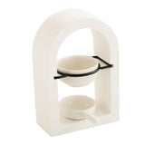 Maxbell Tealight Candle Holder Decorative Essential Oil Burner for Hotel Wedding SPA White and Black