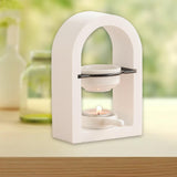 Maxbell Tealight Candle Holder Decorative Essential Oil Burner for Hotel Wedding SPA White and Black