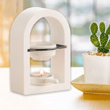 Maxbell Tealight Candle Holder Decorative Essential Oil Burner for Hotel Wedding SPA White and Black