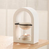 Maxbell Tealight Candle Holder Decorative Essential Oil Burner for Hotel Wedding SPA White and Black