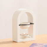 Maxbell Tealight Candle Holder Decorative Essential Oil Burner for Hotel Wedding SPA White and Black