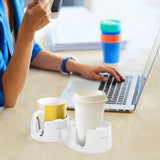 Maxbell Beverage Holder Kitchen Tools Cup Holder for Bedside Table Apartment Desktop white