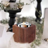 Maxbell Wooden Tealight Candle Holder Rustic Cube Shaped for Living Room Accessories