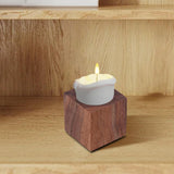 Maxbell Wooden Tealight Candle Holder Rustic Cube Shaped for Living Room Accessories