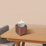 Maxbell Wooden Tealight Candle Holder Rustic Cube Shaped for Living Room Accessories