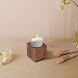 Maxbell Wooden Tealight Candle Holder Rustic Cube Shaped for Living Room Accessories