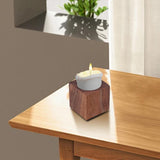 Maxbell Wooden Tealight Candle Holder Rustic Cube Shaped for Living Room Accessories