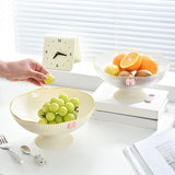 Maxbell Decorative Pedestal Bowl Drainage for Drawing Room Banquet Family Gatherings Beige
