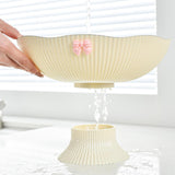 Maxbell Decorative Pedestal Bowl Drainage for Drawing Room Banquet Family Gatherings Beige