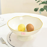 Maxbell Decorative Pedestal Bowl Drainage for Drawing Room Banquet Family Gatherings Beige
