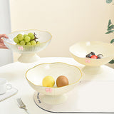Maxbell Decorative Pedestal Bowl Drainage for Drawing Room Banquet Family Gatherings Beige
