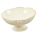 Maxbell Decorative Pedestal Bowl Drainage for Drawing Room Banquet Family Gatherings Beige