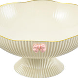 Maxbell Decorative Pedestal Bowl Drainage for Drawing Room Banquet Family Gatherings Beige