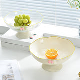 Maxbell Decorative Pedestal Bowl Drainage for Drawing Room Banquet Family Gatherings White