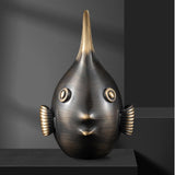 Maxbell Brass Fish Figurines Charming Craft Art Ornaments for Hotels Weddings Stores