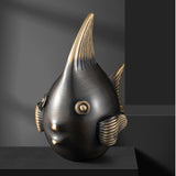 Maxbell Brass Fish Figurines Charming Craft Art Ornaments for Hotels Weddings Stores