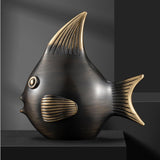 Maxbell Brass Fish Figurines Charming Craft Art Ornaments for Hotels Weddings Stores