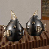 Maxbell Brass Fish Figurines Charming Craft Art Ornaments for Hotels Weddings Stores