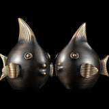 Maxbell Brass Fish Figurines Charming Craft Art Ornaments for Hotels Weddings Stores