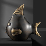 Maxbell Brass Fish Figurines Charming Craft Art Ornaments for Hotels Weddings Stores
