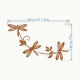 Maxbell Iron Dragonfly Wall Art Artwork Ornament for Indoor Outdoor Living Room Home 30x18 cm