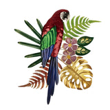 Maxbell 2D Metal Parrot Wall Decor Ornament for Yard Housewarming Gift Swimming Pool