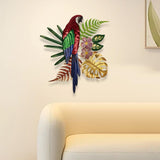 Maxbell 2D Metal Parrot Wall Decor Ornament for Yard Housewarming Gift Swimming Pool