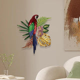 Maxbell 2D Metal Parrot Wall Decor Ornament for Yard Housewarming Gift Swimming Pool
