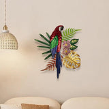 Maxbell 2D Metal Parrot Wall Decor Ornament for Yard Housewarming Gift Swimming Pool