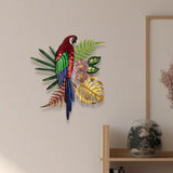 Maxbell 2D Metal Parrot Wall Decor Ornament for Yard Housewarming Gift Swimming Pool