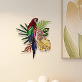 Maxbell 2D Metal Parrot Wall Decor Ornament for Yard Housewarming Gift Swimming Pool