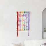 Maxbell Bohemian Tapestry Wall Decor Nursery over Bed Prop Gift Macrame Wall Hanging rainbow color