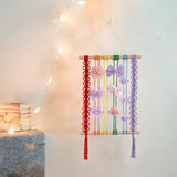 Maxbell Bohemian Tapestry Wall Decor Nursery over Bed Prop Gift Macrame Wall Hanging rainbow color
