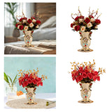 Maxbell Faux Flowers in Vase Graceful Centerpiece Vase for Dining Room Hotel Parties A