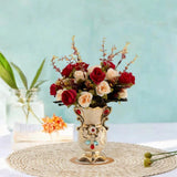 Maxbell Faux Flowers in Vase Graceful Centerpiece Vase for Dining Room Hotel Parties A