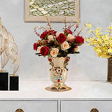 Maxbell Faux Flowers in Vase Graceful Centerpiece Vase for Dining Room Hotel Parties A